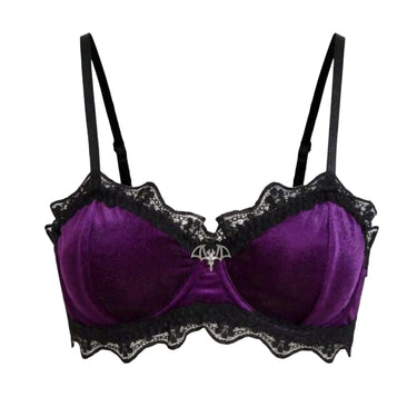 Purple Velvet Bat Bra